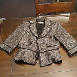 Gray and Black 3/4 sleeve jacket, size 6